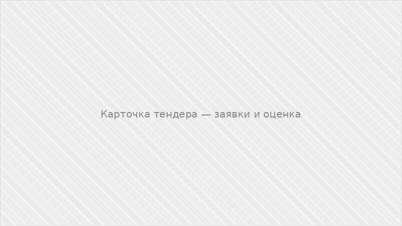 Карточка тендера — заявки и оценка